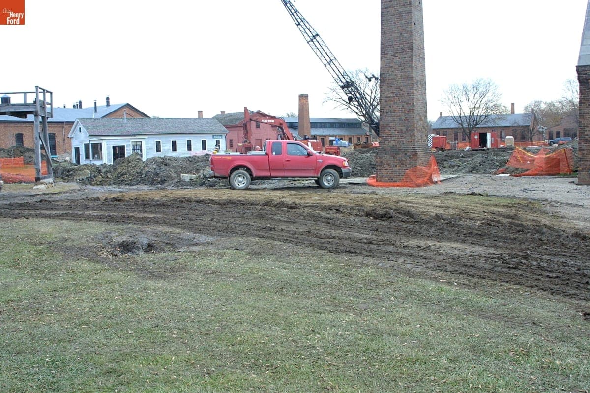 Mill Pond Construction Site during the Greenfield Village Restoration Project, November 2002