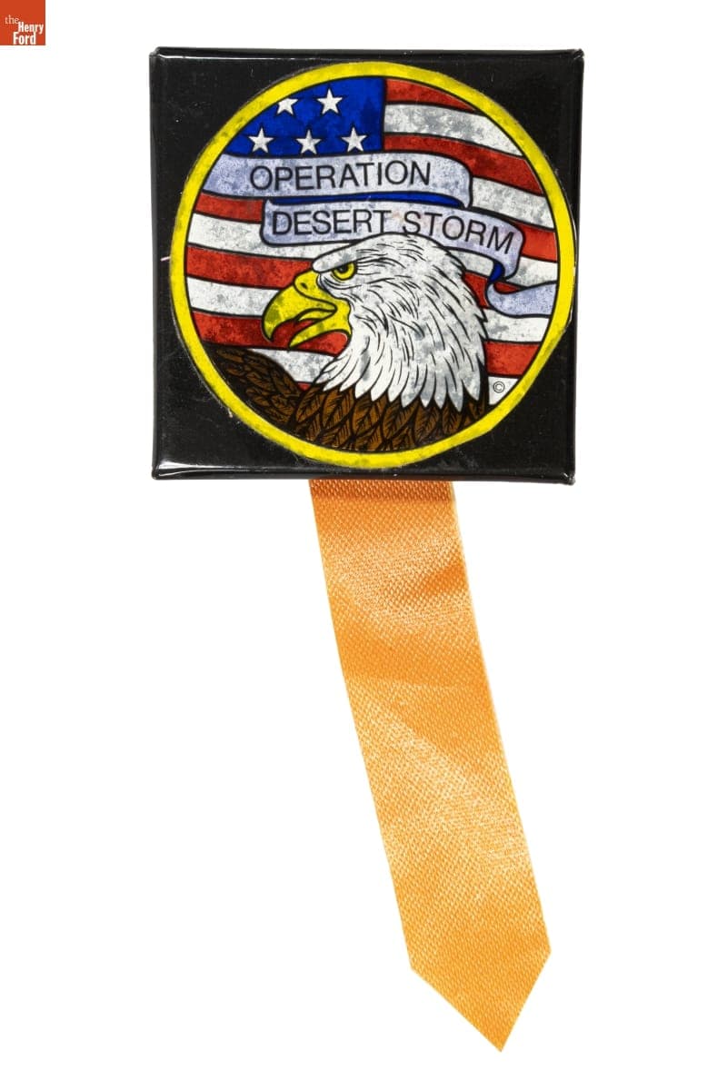 "Operation Desert Storm" Button with Ribbon, 1991