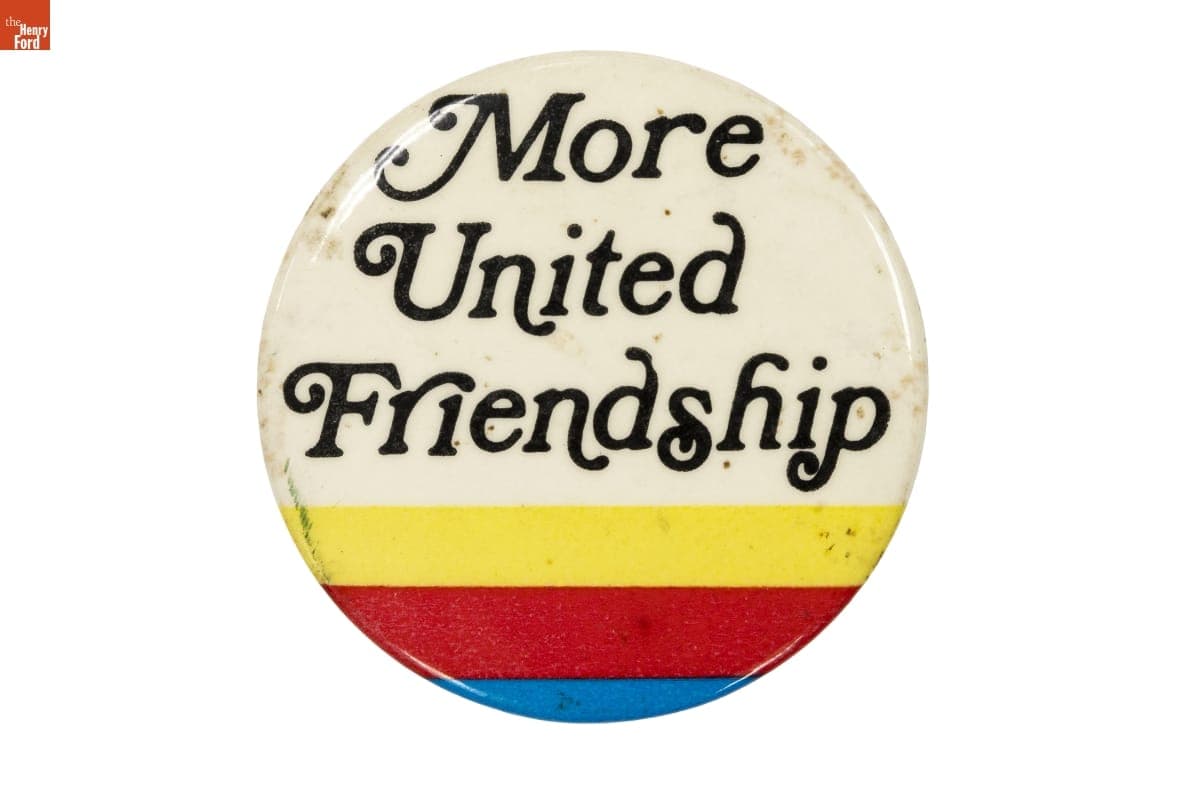 "More United Friendship" Button, 1980-1993