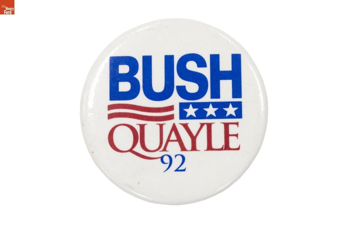 "Bush Quayle 92" Campaign Button, 1992