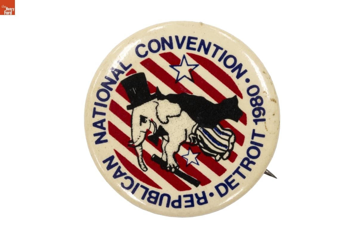 "Republican National Convention-Detroit 1980" Political Button, 1980