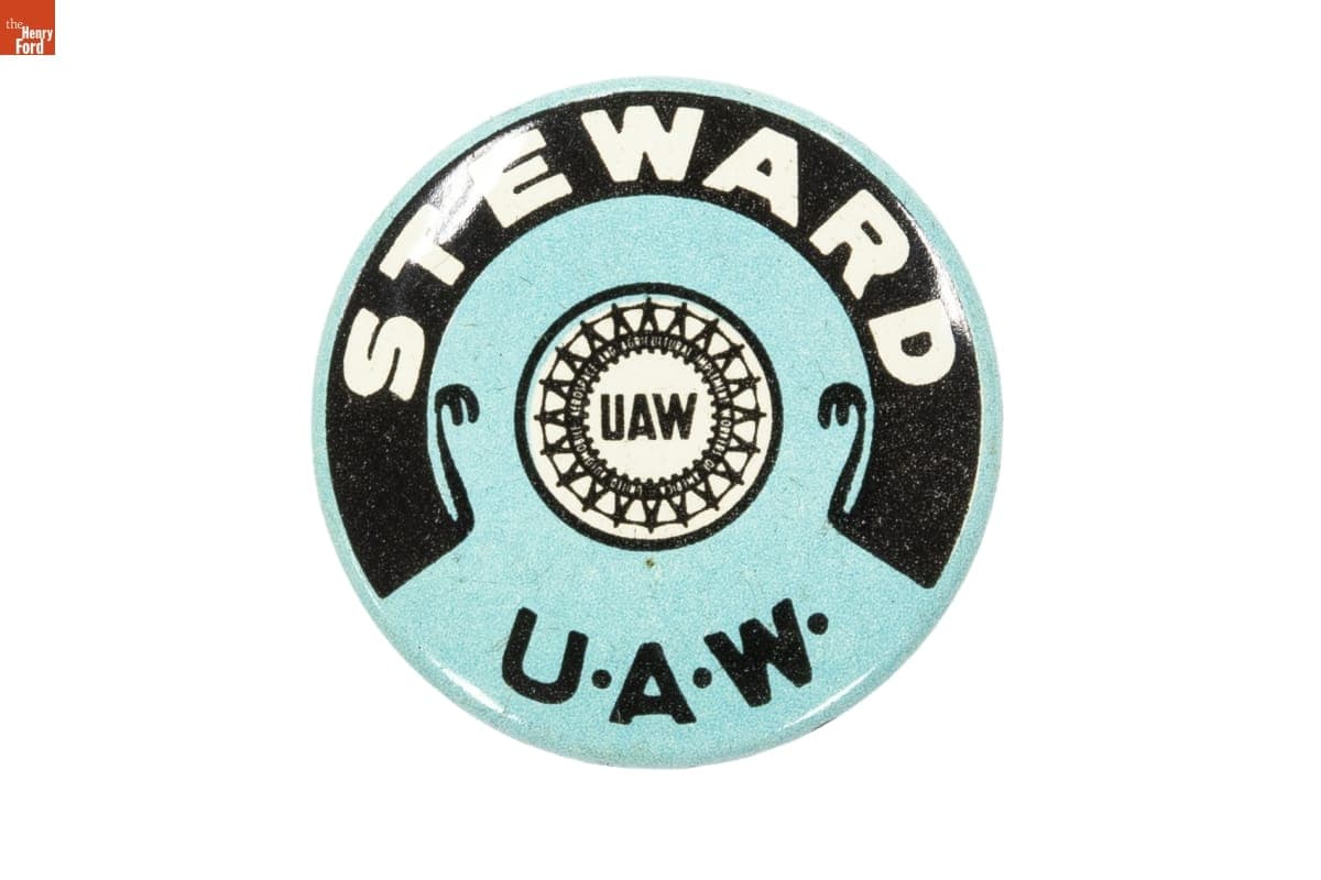 "Steward UAW" Button, circa 1987