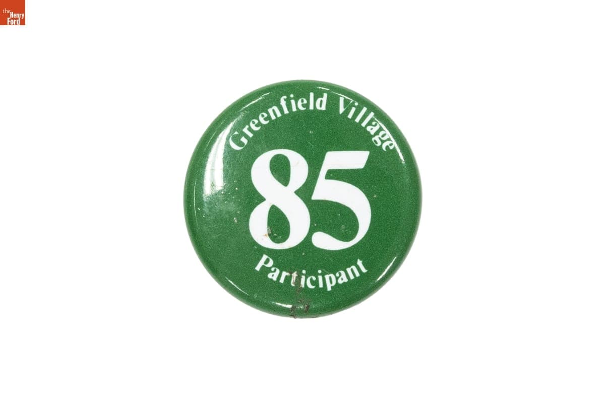 Greenfield Village Muzzle Loaders Festival Participant Button, 1985