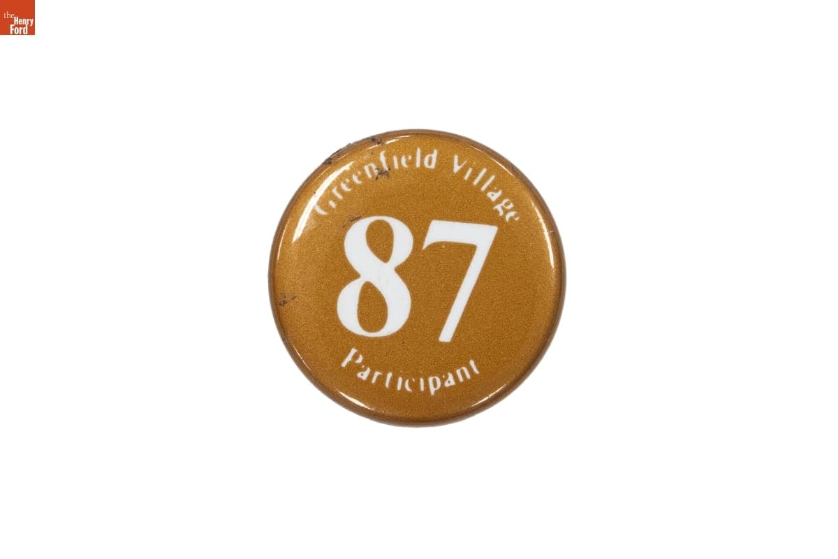 Greenfield Village Muzzle Loaders Festival Participant Button, 1987