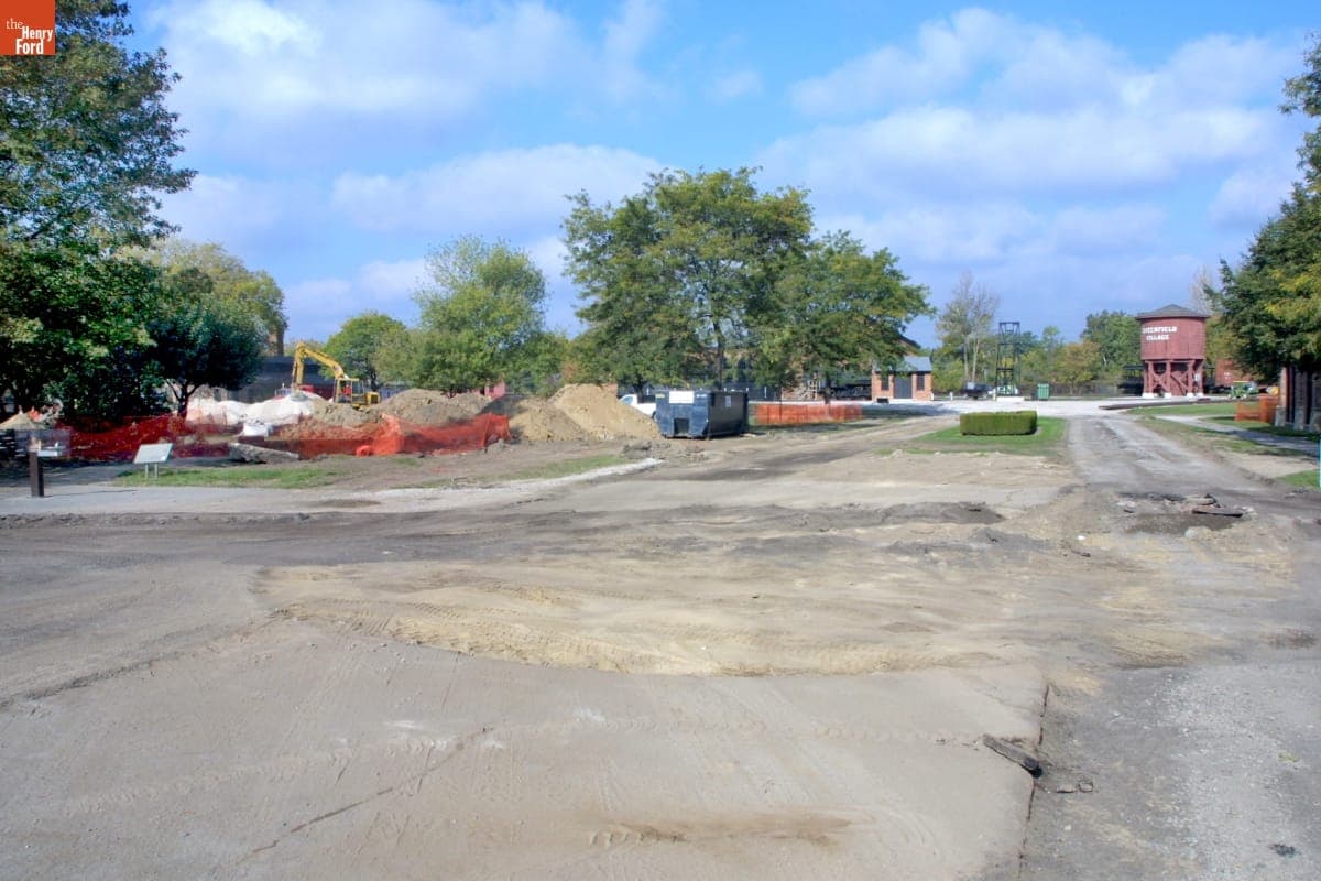 Gunsolly Carding Mill Former Site after Relocation during the Greenfield Village Restoration Project, October-November 2002
