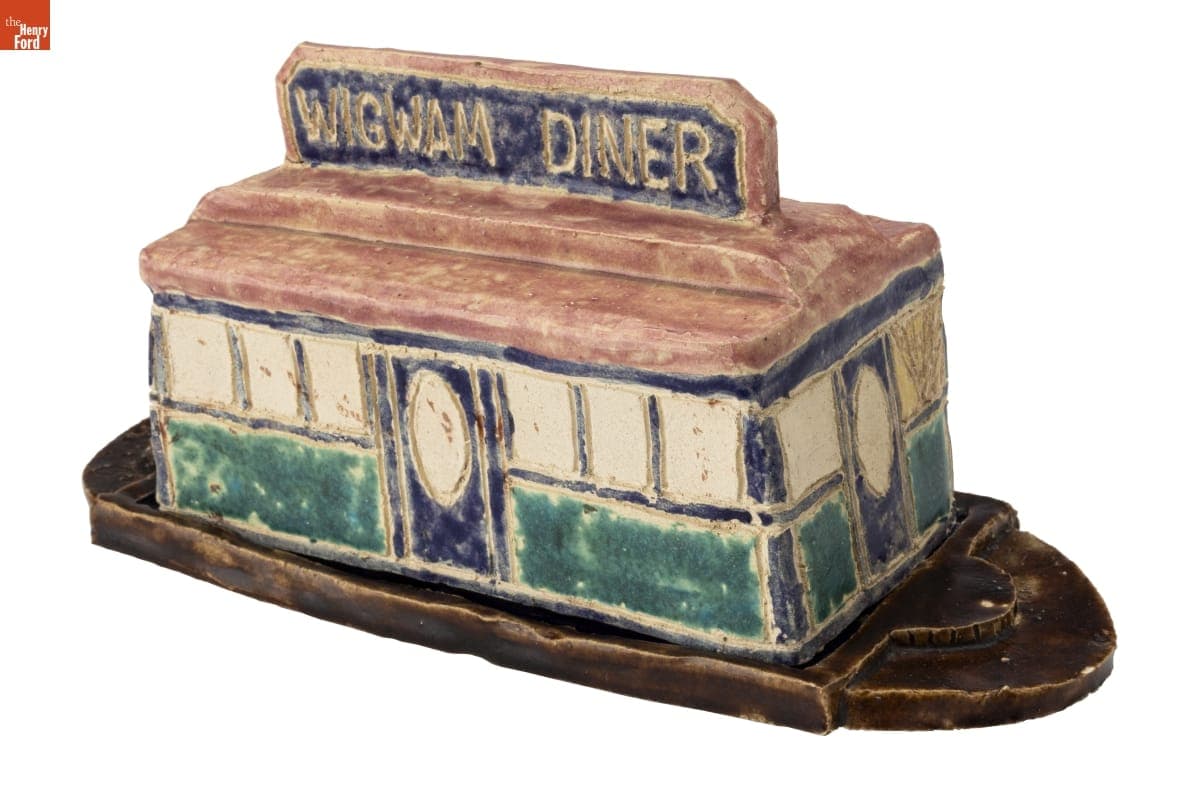 "Wigwam Diner" Butter Dish, Made by Richard J.S. Gutman, 1980