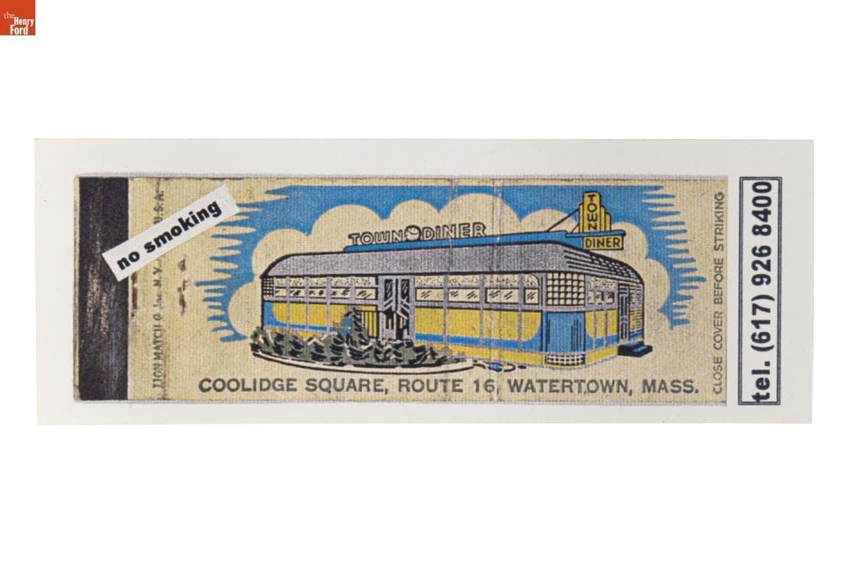 Deluxe Town Diner Matchbook, Watertown, Massachusetts, 1980-2000
