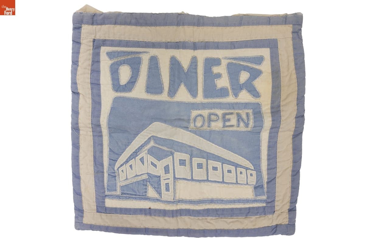 "Diner Open" Pillow Cover, circa 1995