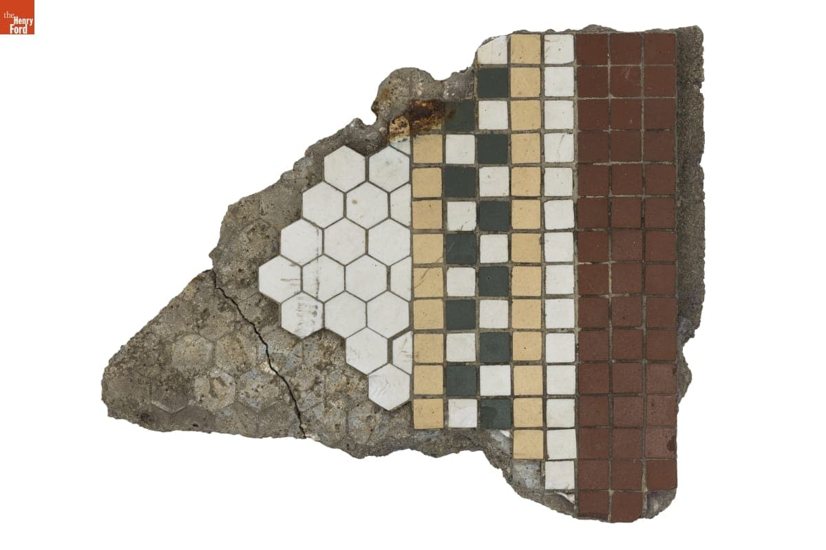 Floor Tile Fragment from Hodgin's Diner, York Beach, Maine, circa 1915