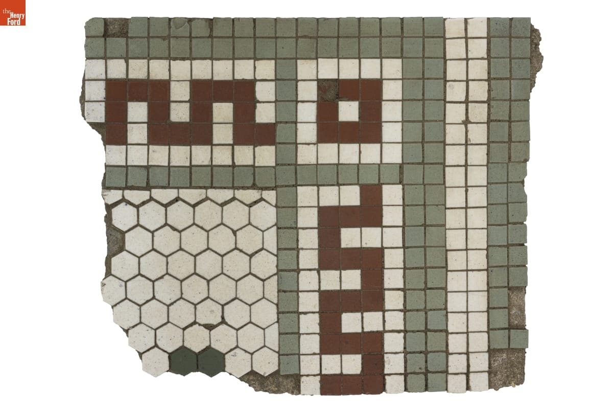 Floor Tile Fragment from Billy's Diner, Newport, New Hampshire, 1920-1929