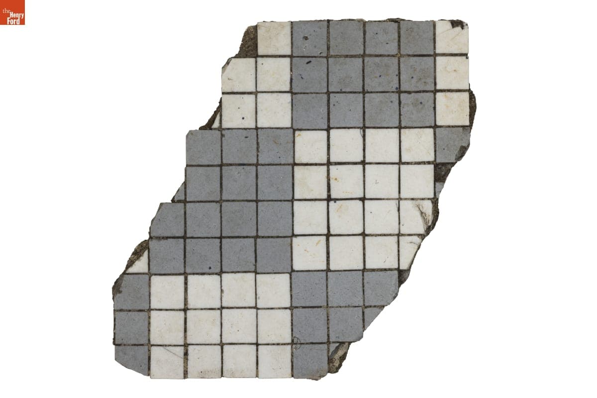 Tile Floor Fragment from Hart's Diner, Waltham, Massachusetts, circa 1927