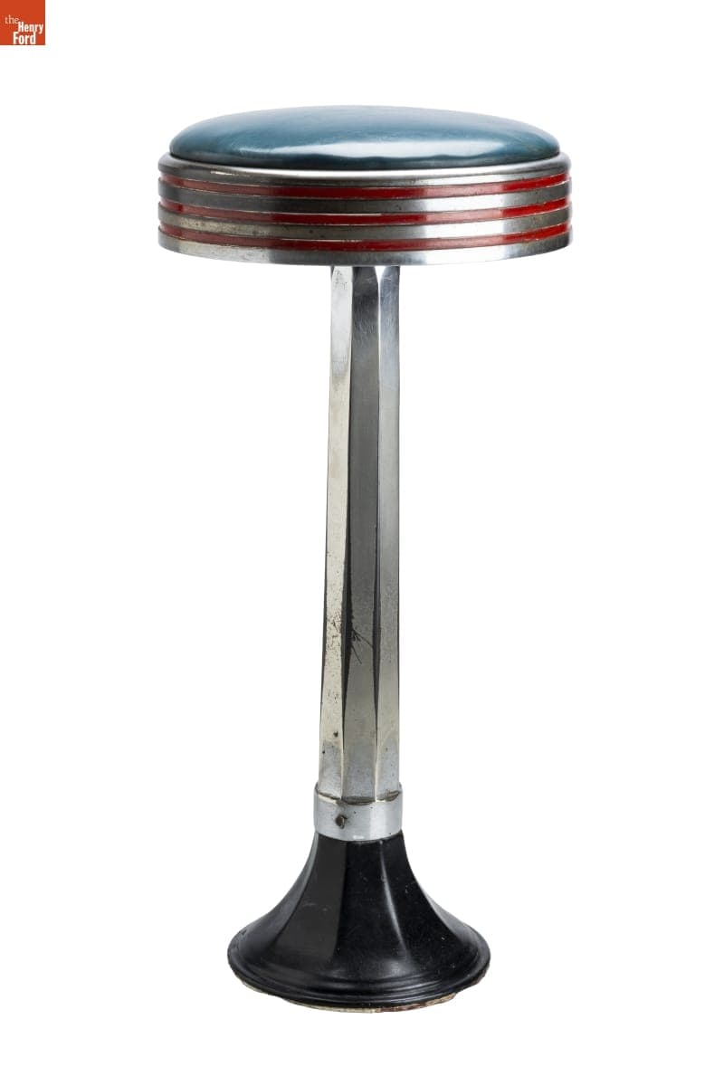 Counter Stool Used in the Black and Gold Diner, Roslindale, Massachusetts, 1942