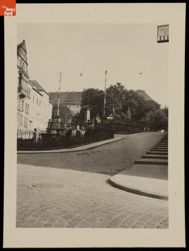 Brick-Paved Street in Gotha, Thuringen, Germany, circa 1935
