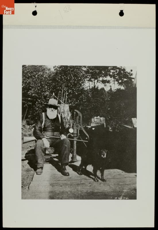 Farmer with His Dog and Gun, circa 1910