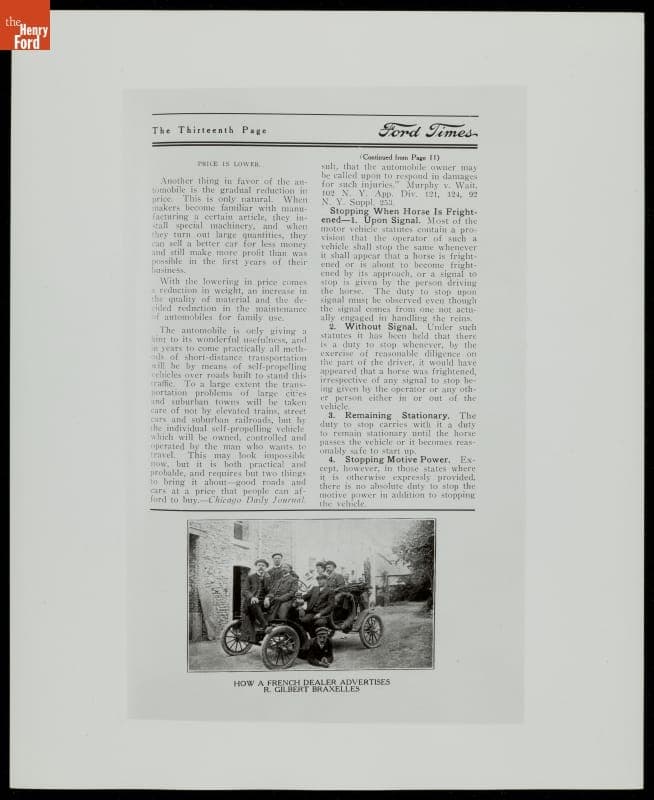 "How a French Dealer Advertises," 1909