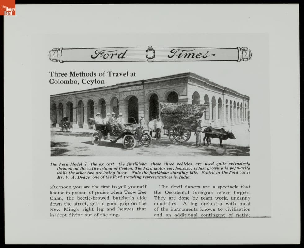 "Three Methods of Travel at Columbo, Ceylon," 1911