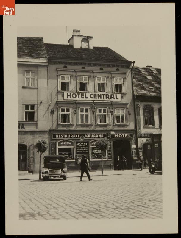 Hotel Central in Strakoncze, Czechoslovakia, circa 1935