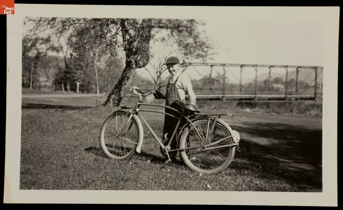 Boy with a Bicycle, circa 1935