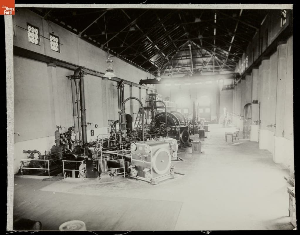 Engine Room of Unknown Factory, circa 1912