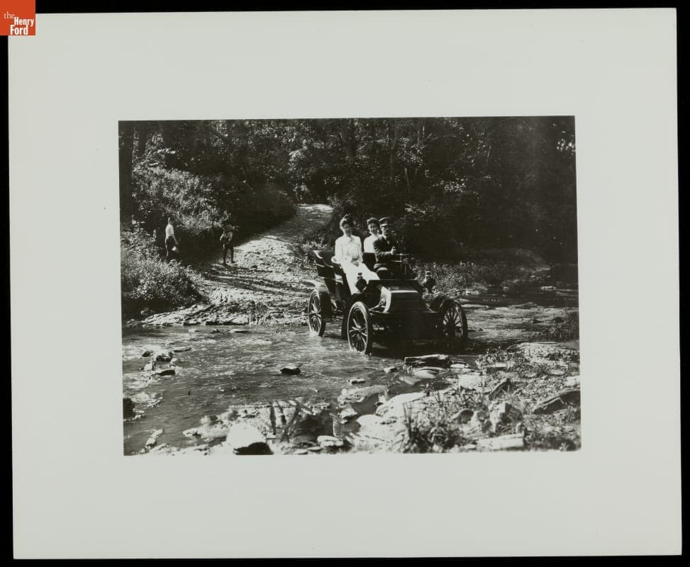 Autocar Type VIII Tonneau Crossing a Stream, 1903