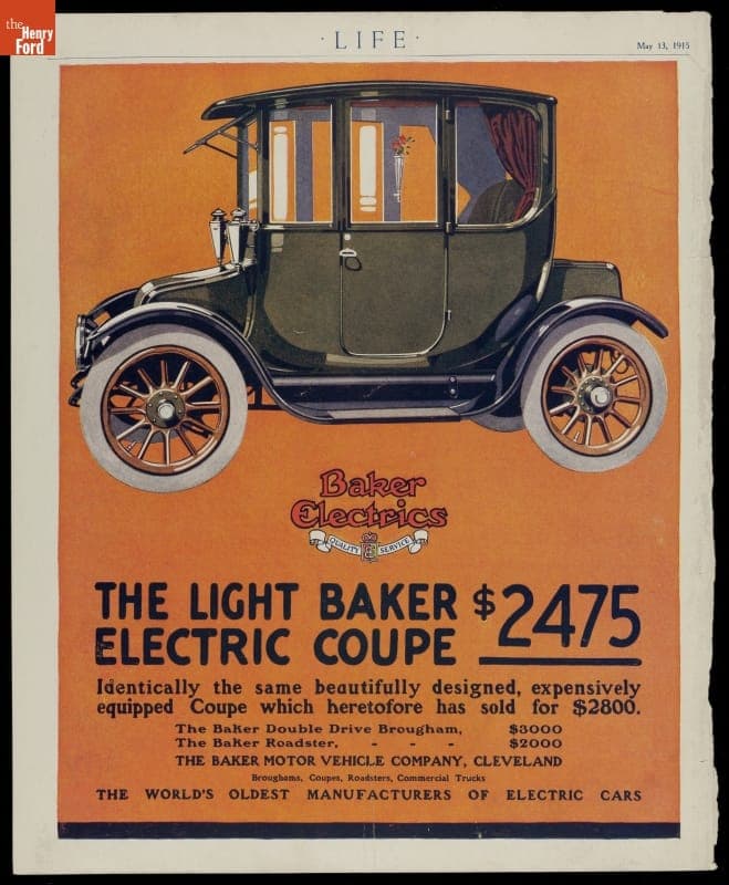 1915 Baker Electrics Advertisement, "The Light Baker Electric Coupe"