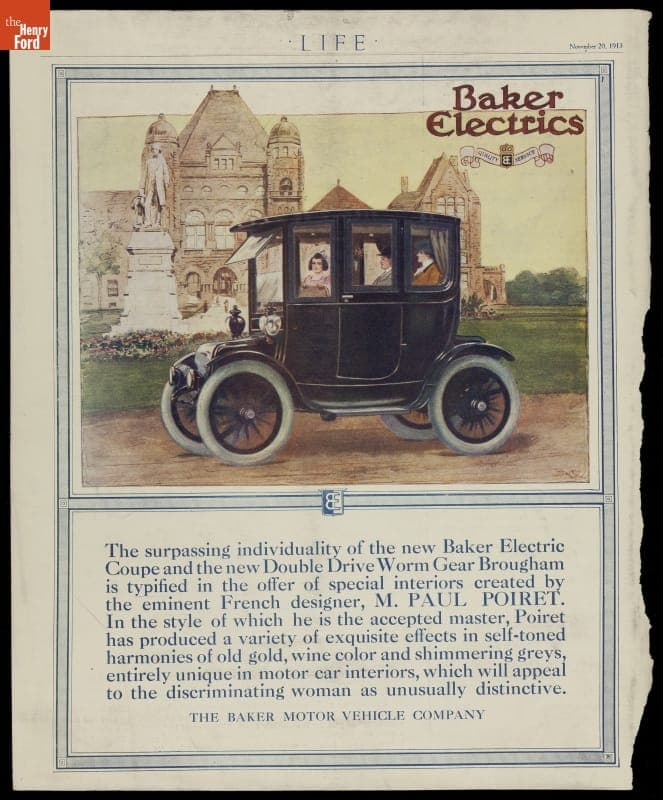 1913 Baker Electrics Advertisement, "The Surpassing Individuality . . ."