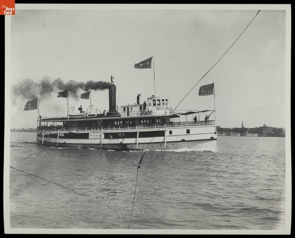 White Star Line Steamer "Wyandotte" on the Detroit River, circa 1920