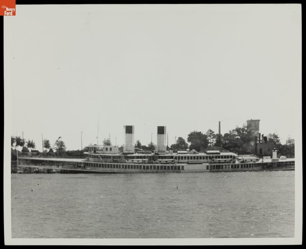 Steamboat "Tashmoo" Beached before Sinking near Amherstburg, Ontario, Canada,  in June 1936