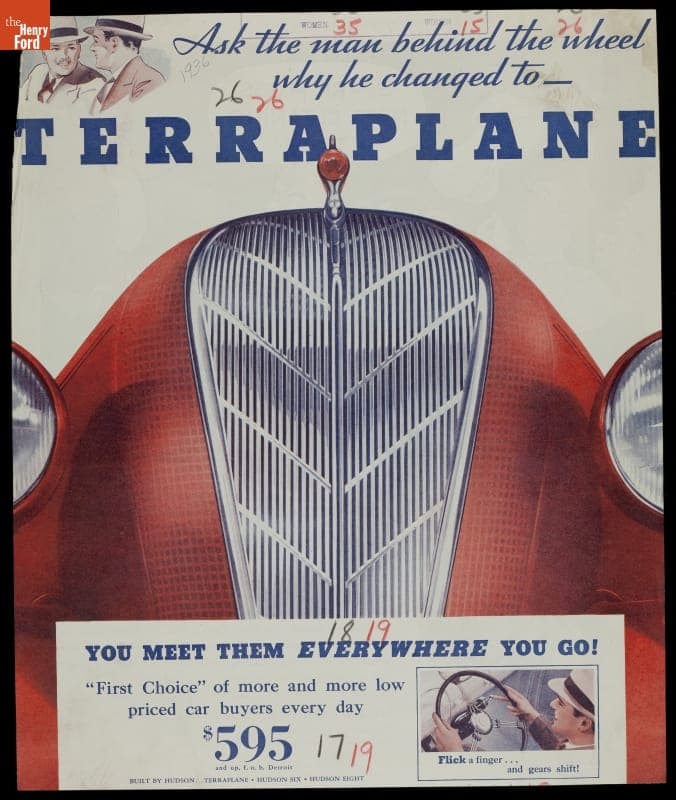 1936 Hudson Advertisement, "Ask the Man Behind the Wheel Why He Changed to Terraplane!"