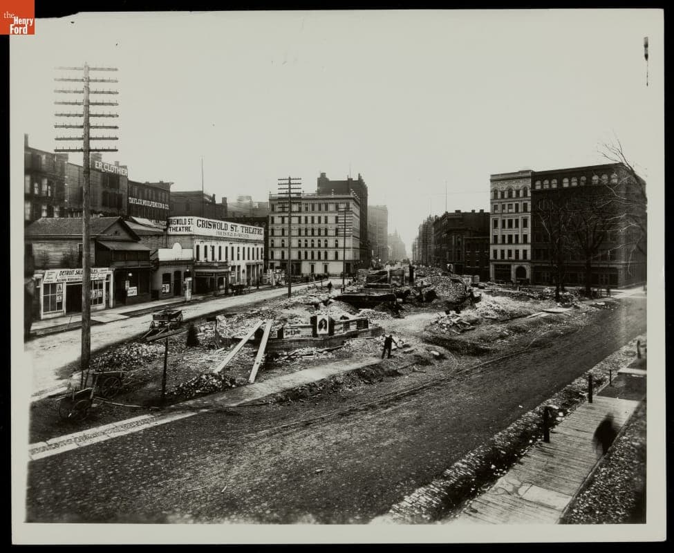 Demolished Building, Griswold Street, Detroit, Michigan, circa 1900
