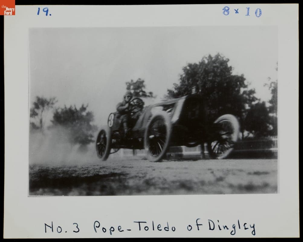 Pope-Toledo Racing Car Driven by Bert Dingley in the 1905 Vanderbilt Cup Race, Long Island, New York
