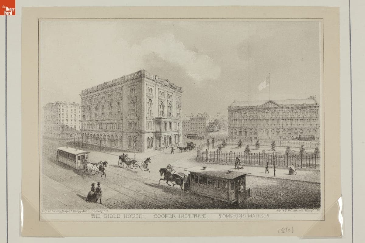 "Bible-House - Cooper Institute - Tompkins Market," 1861
