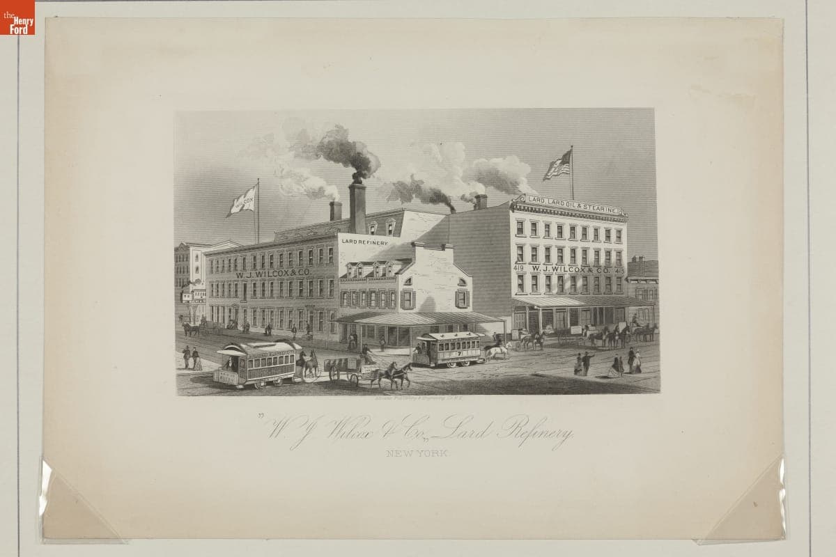 "W.J. Wilcox & Co., Lard Refinery. New York," circa 1876