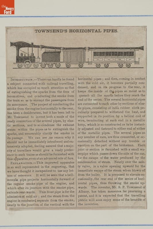 "Townsend's Horizontal Pipes," 1847