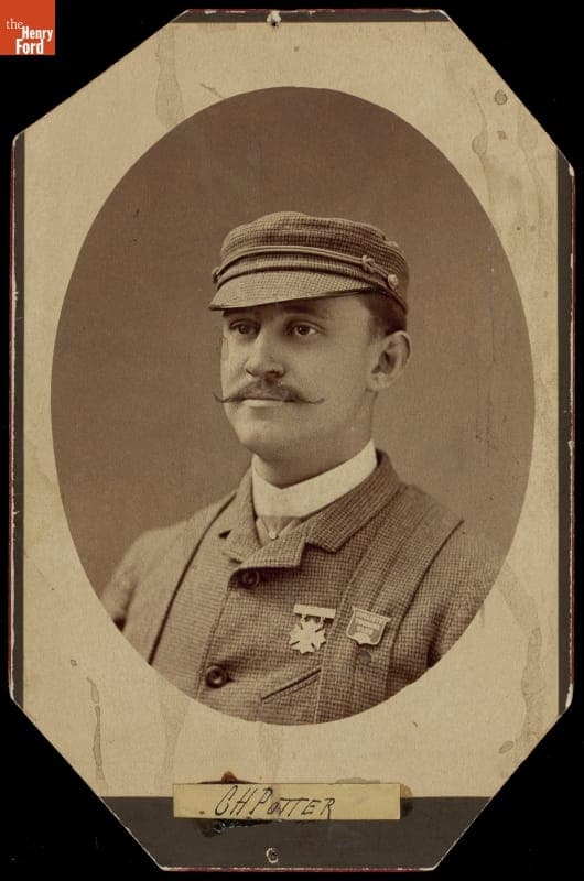 Bicyclist Charles H. Potter, 1884