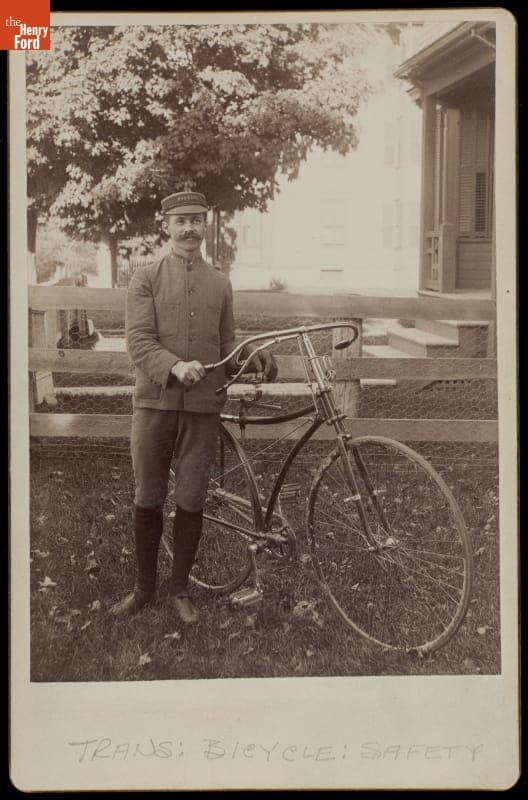 Man with a Safety Bicycle; 1880-1900