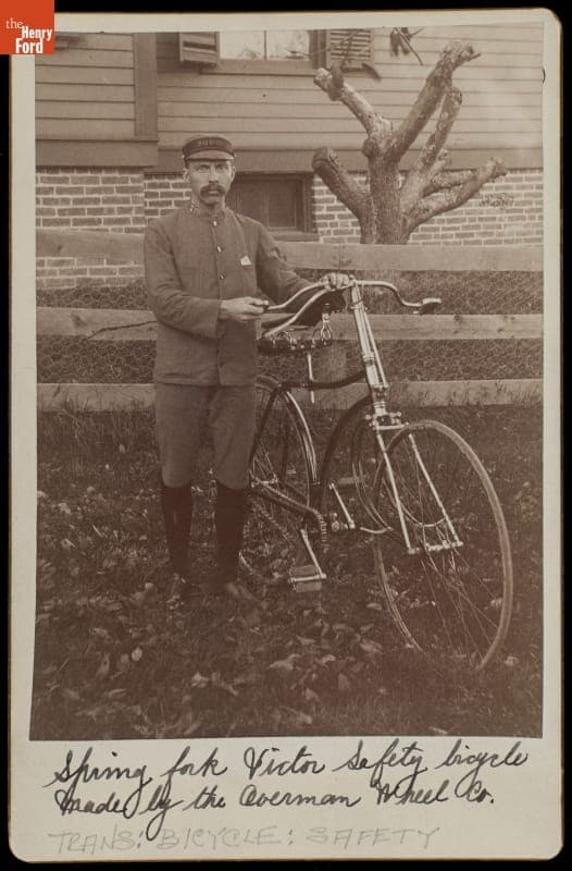 Man with a Safety Bicycle, circa 1890