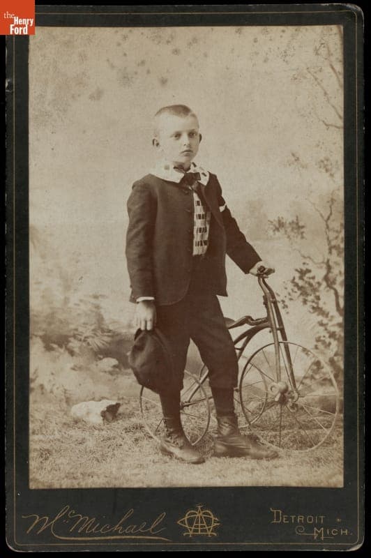 Boy with a Tricycle, circa 1895