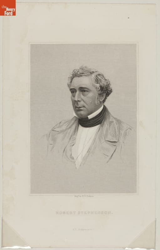Portrait of Robert Stephenson, Steel Engraving, circa 1855