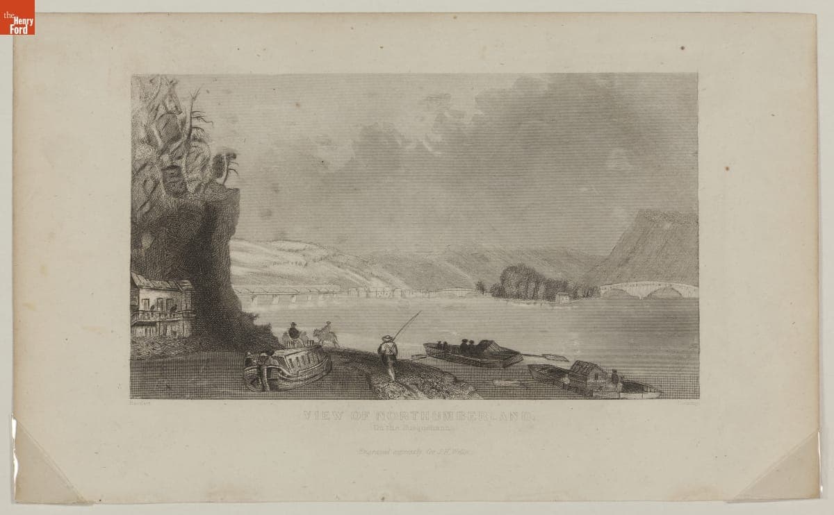 "View of Northumberland (on the Susquehanna)," circa 1840