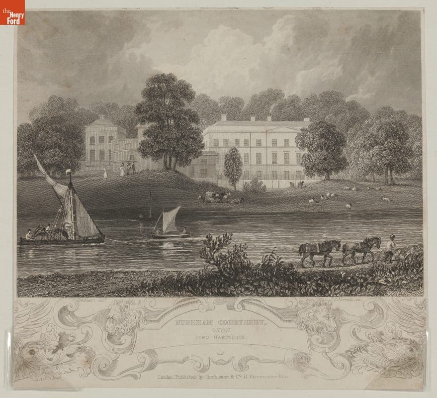 "Nuneham Courteney, Oxon. Lord Harcourts" (English Canal Scene), Steel Engraving, circa 1837