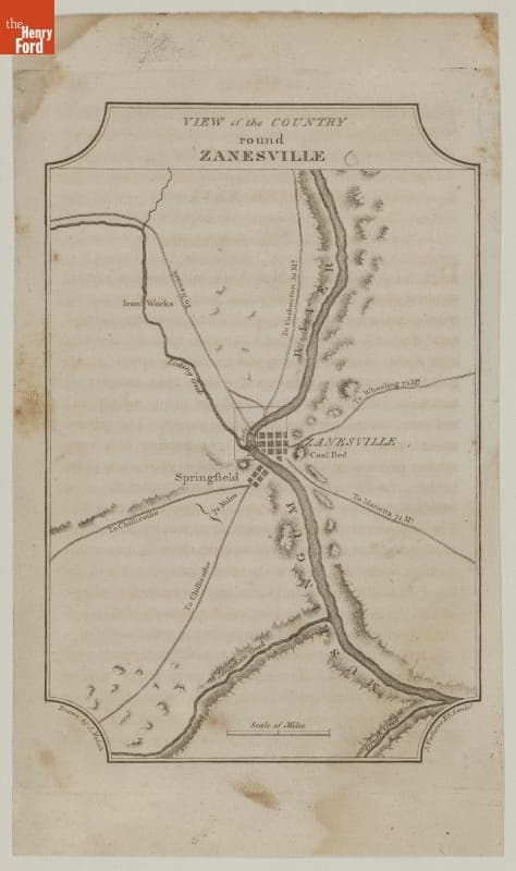 Map, "View of the Country Round Zanesville," 1812