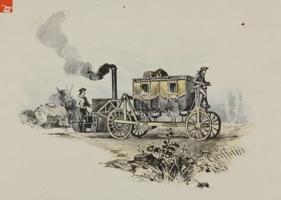 Photoengraving, of Steam Carriage, circa 1915