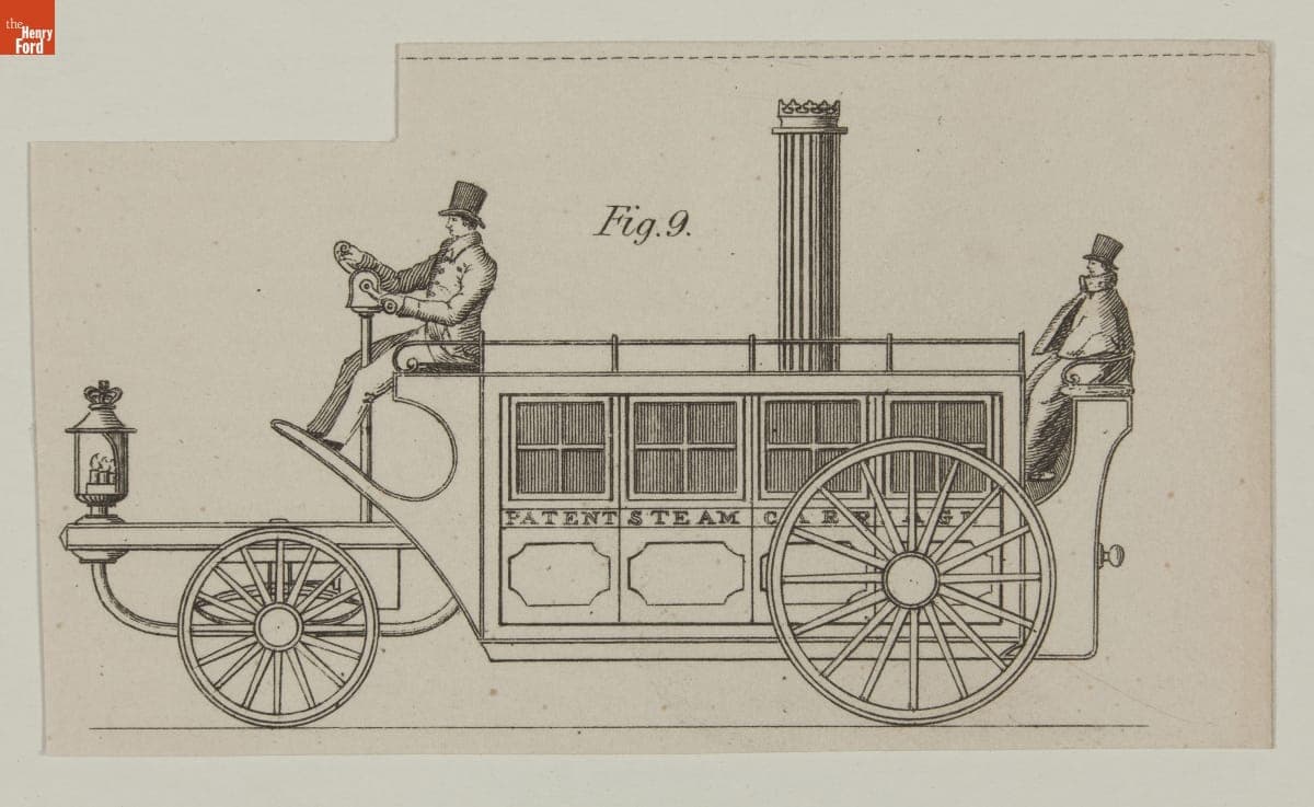 Wood Engraving, English Steam  Carriage, circa 1830