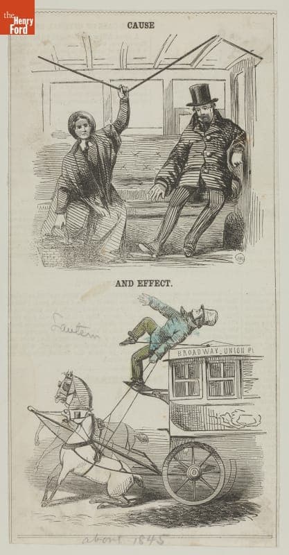 Cartoon, "Cause and Effect," circa 1845