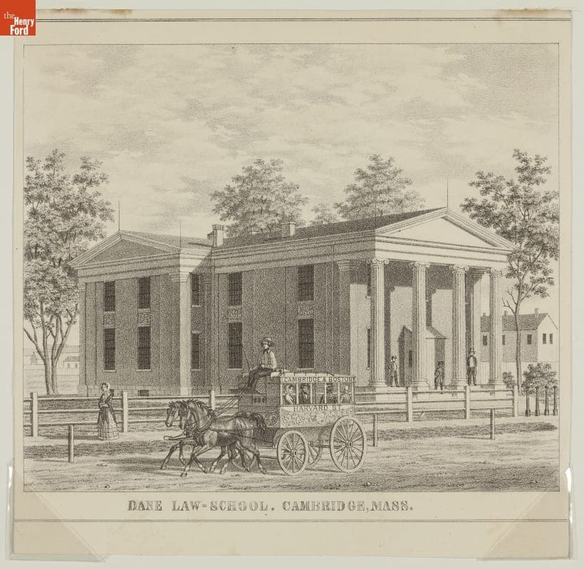 Lithograph, Dane Law-School, Cambridge, Massachusetts, circa 1850