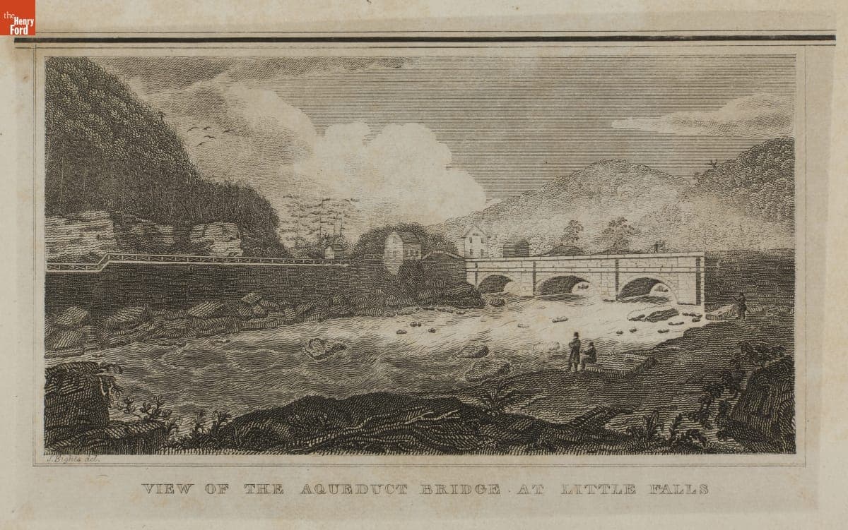 "View of the Aqueduct Bridge at Little Falls," circa 1825
