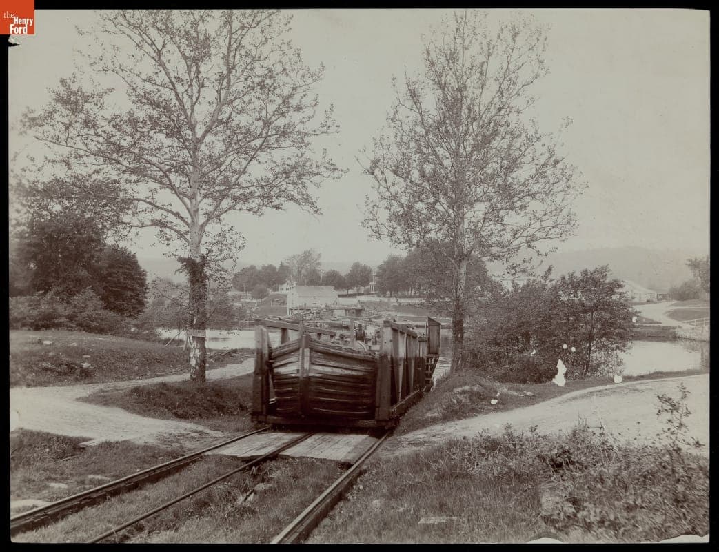 Boat Ascending Inclined Plane, Morris and Essex Canal, Waterloo, New Jersey, circa 1900