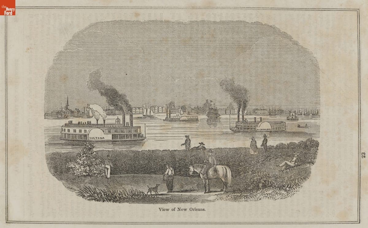 Wood Engraving, "View of New Orleans," circa 1850