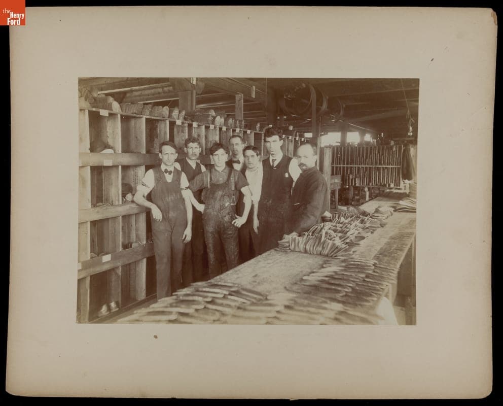 Workers at a Shoe Factory, Boston, Massachusetts, circa 1903